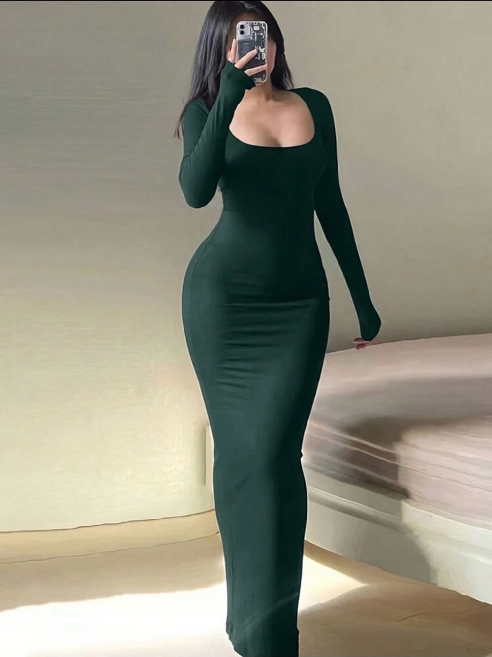 Scoop Neck Bodycon Dress